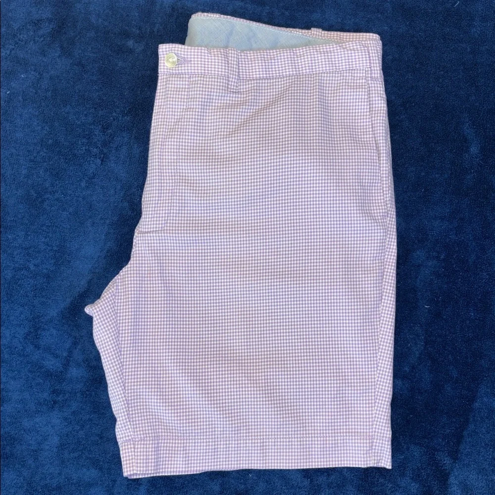 Polo Ralph Lauren Lavender Micro Gingham/Checkered Slim Fit 5 Pocket Short W/36